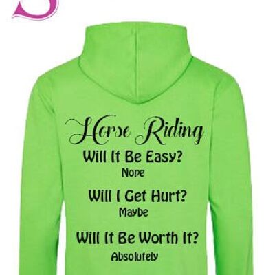 Horse Riding... will it be easy.... Slogan Hoodie