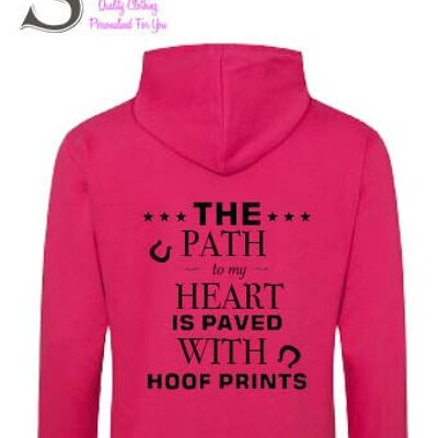 the path to my heart is paved with hoof prints... slogan hoodie