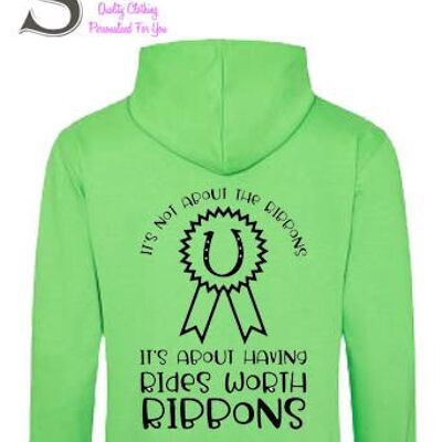 Its not about the ribbons... slogan hoodie