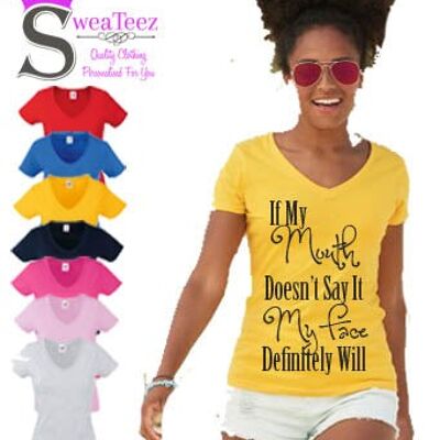 If my mouth doesn't say it slogan t shirt YELLOW