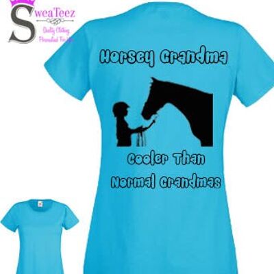 Horsey Grandma Cooler than normal grans ... Lady Fit Round Neck T shirt