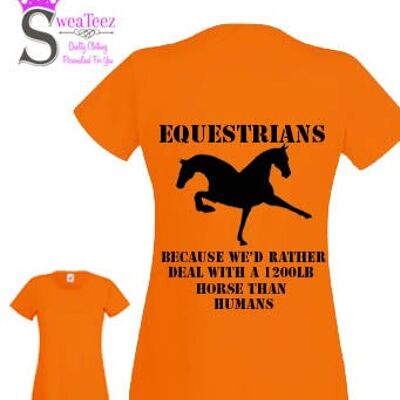 Equestrians ... Lady Fit Round Neck T shirt
