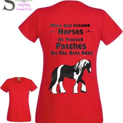 When God Created Horses ... Lady Fit Round Neck T shirt