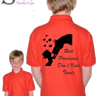 Childs Real Princesses don't kiss toads... Polo Shirt Black