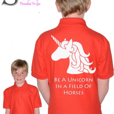 Childs Be a unicorn... Polo Shirt Black