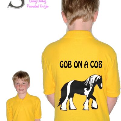 Childs Gob on a Cob Polo Shirt Black