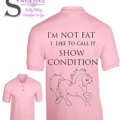 IM NOT FAT...SHOW CONDTION ....Adults Polo Shirt Black
