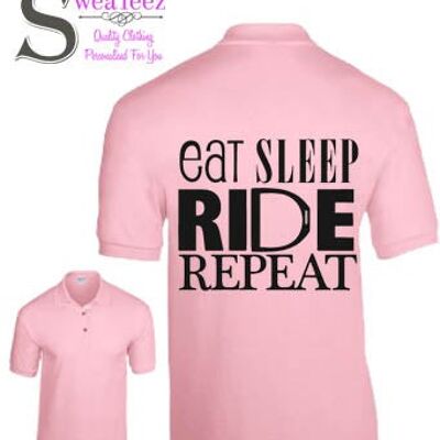 Eat Sleep ride Repeat ....Adults Polo Shirt Black