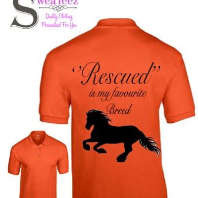 Rescued ....Adults Polo Shirt Black