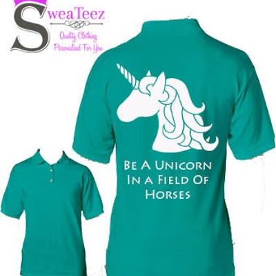 Be A Unicorn ....Adults Polo Shirt Black