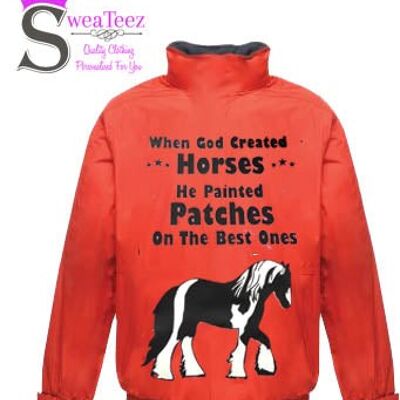 When god Created Horses .... Adults Blouson Coat Black