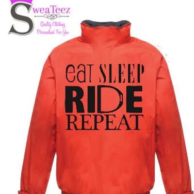 Eat Sleep Ride Repeat .... Adults Blouson Coat Black
