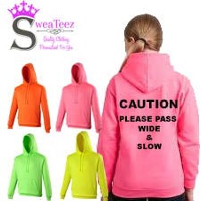 CAUTION pass wide & slow Adults Hoodie pink