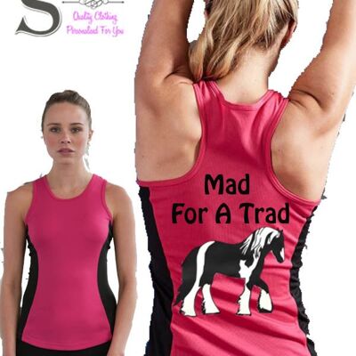 Mad for a Trad.... Slogan Ladies Tank Top black/white