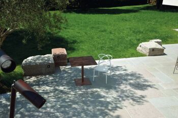 Base carrée pour table haute SPARGI effet bronze 105 cm 2