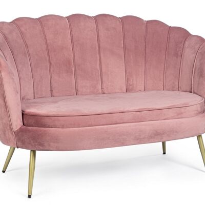 SOFA GILIOLA AUS ANTIKEM ROSA SAMT