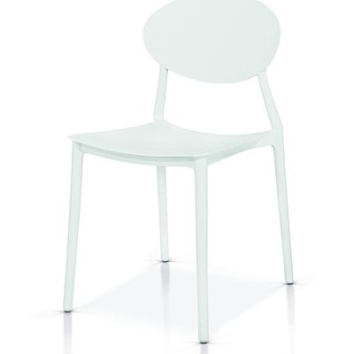 BANG LAMPHU Stühle mit ovaler Rückenlehne aus weißem Polypropylen