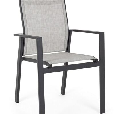 Set of 6 CROZET stackable armchairs - light gray