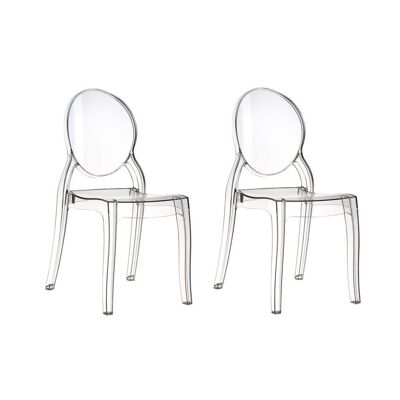 Lot de 2 chaises BRERA en polycarbonate transparent