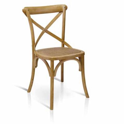 Conjunto de 2 sillas CHIANTI de madera con respaldo en forma de X