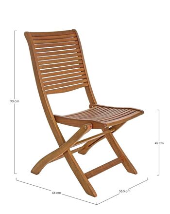 Lot de 2 chaises pliantes en bois MALI (O) 2