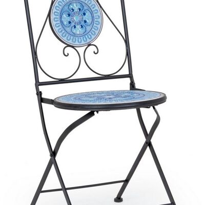 Conjunto de 2 sillas plegables BISANZIO con mosaico