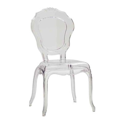 QUEEN'S chair in transparent polypropylene stackable without armrests