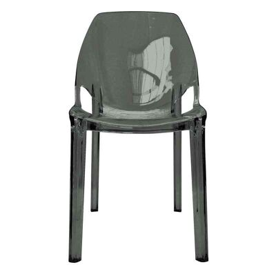 2er-Set WATSON-Stühle aus transparentem, geräuchertem Polypropylen
