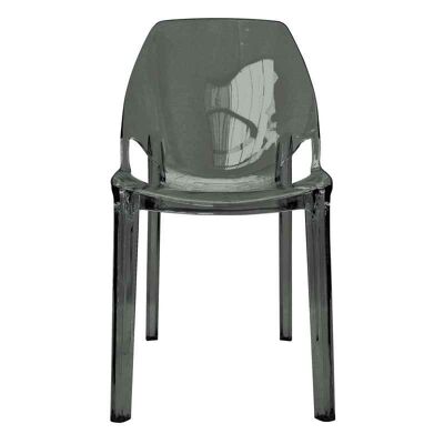 Lot de 2 chaises WATSON en polypropylène fumé transparent