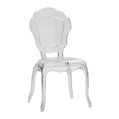 Lot de 2 chaises QUEEN'S en polypropylène transparent empilables sans accoudoirs