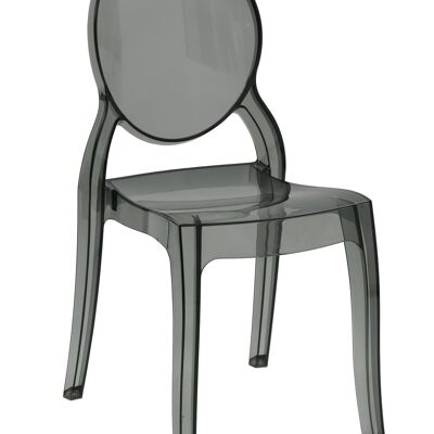 Set mit 2 BRERA Stühlen aus transparentem, geräuchertem Polypropylen, stapelbar