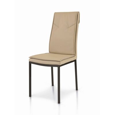 2er-Set Stühle PRATI aus Kunstleder mit Struktur aus lackiertem Metall
