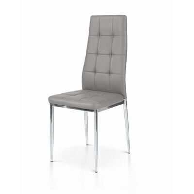 2er-Set BROOKLYN-Stühle aus Kunstleder mit verchromter Metallstruktur