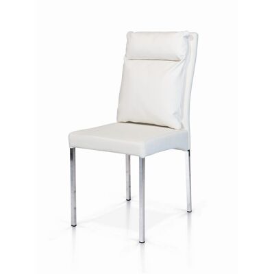 Set of 2 STAMFORD chairs in eco-leather with chromed metal frame