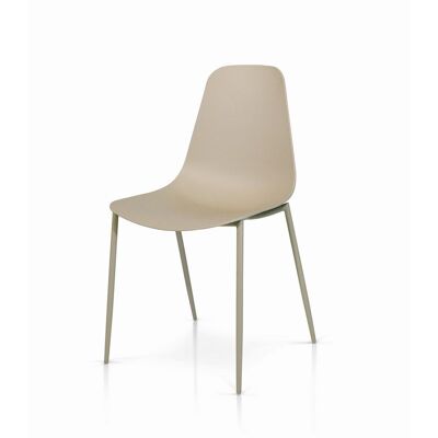 Set of 2 INNENSTADT chairs - dove gray - in polypropylene and metal legs