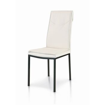 Ensemble de 4 chaises PRATI en éco-cuir avec structure en métal peint en couleur 11