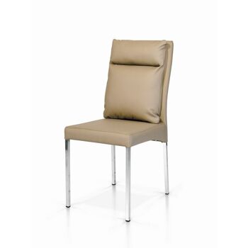 Lot de 4 chaises STAMFORD en éco-cuir avec structure en métal chromé 3