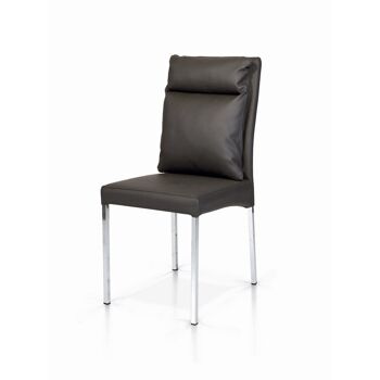 Lot de 4 chaises STAMFORD en éco-cuir avec structure en métal chromé 5