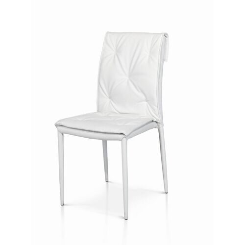 Set di 4 sedie CHELSEA in ecopelle con struttura in metallo rivestito