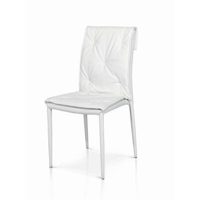 Set di 4 sedie CHELSEA in ecopelle con struttura in metallo rivestito