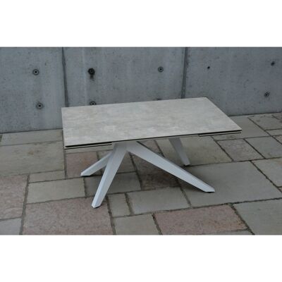 MANHATTAN glass ceramic table with beton effect extendable 160x90 cm - 240x90 cm