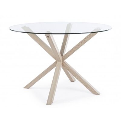 TABLE RONDE MAY PIED NATUREL D114 cm