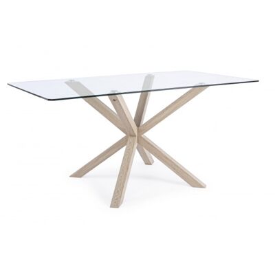 MAY TABLE RECTANGULAIRE PIED NATUREL 160X90 cm
