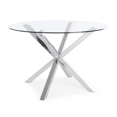 TABLE RONDE MAY PIED ACIER D114 cm