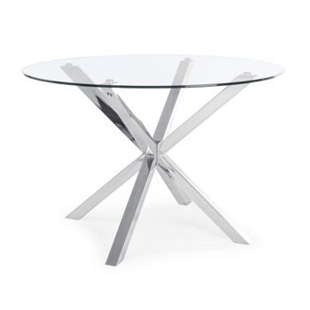 TABLE RONDE MAY PIED ACIER D114 cm 1