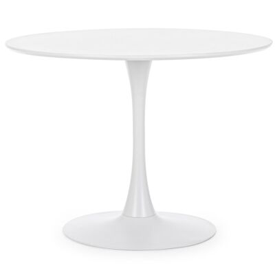 BLOOM weißer Tisch Durchmesser 100x75 cm