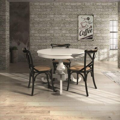 ISOLA round table in extendable wood diameter 120 cm