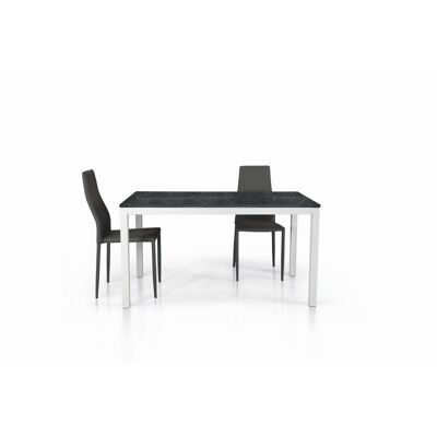 Table TALAMONE en bois mélaminé finition marbre extensible 90x90 cm - 180x90 cm