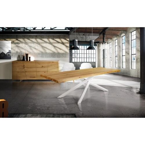 Tavolo BOLGHERI massello rovere nodato sp. 6 160x90 cm (Naturale)