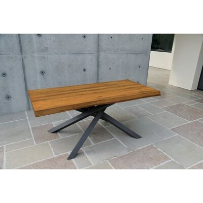 BOLGHERI table in solid knotted oak th. 6 180x90 cm (Grain)
